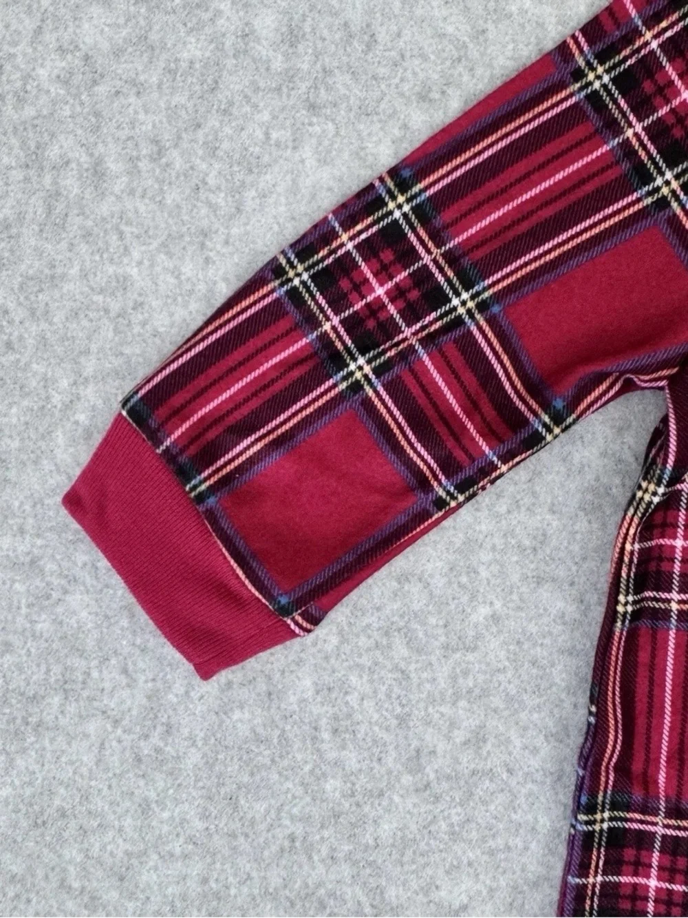 Lanz Of Salzburg One Piece Sleeper Pajamas 6-9 Months Baby Red Tartan Plaid
